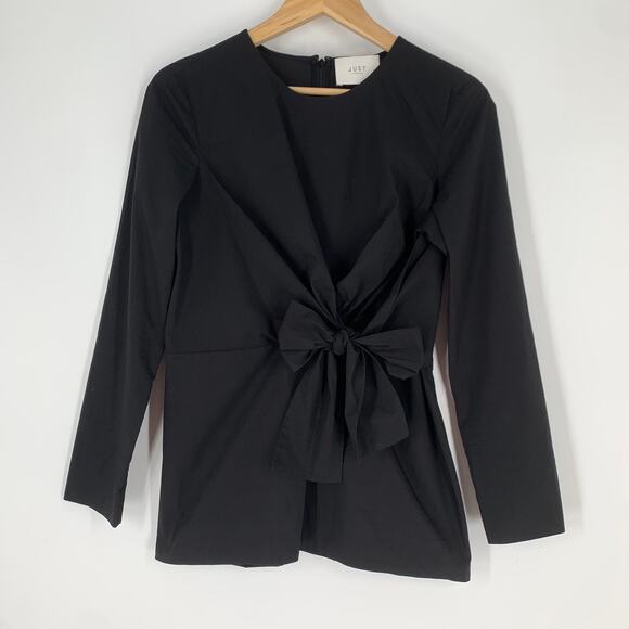 JUST FEMALE Sunday Blouse Tie Detail in Black - Picture 7 of 14